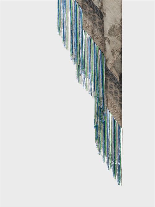 Silk shawl with vintage scenes and geometric motifs PIERRE-LOUIS MASCIA | 135X135IN517560